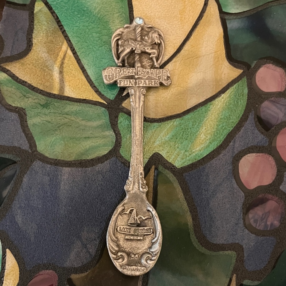 Vintage ISH Pewter Spoon Great Escapr Fun Park Lake George NY likely 1978.5/10